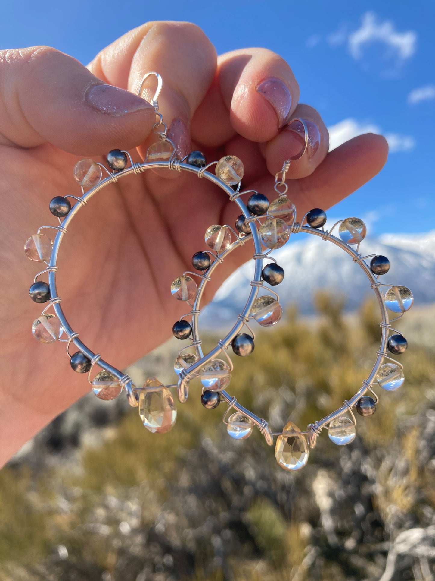 Citrine Hoops