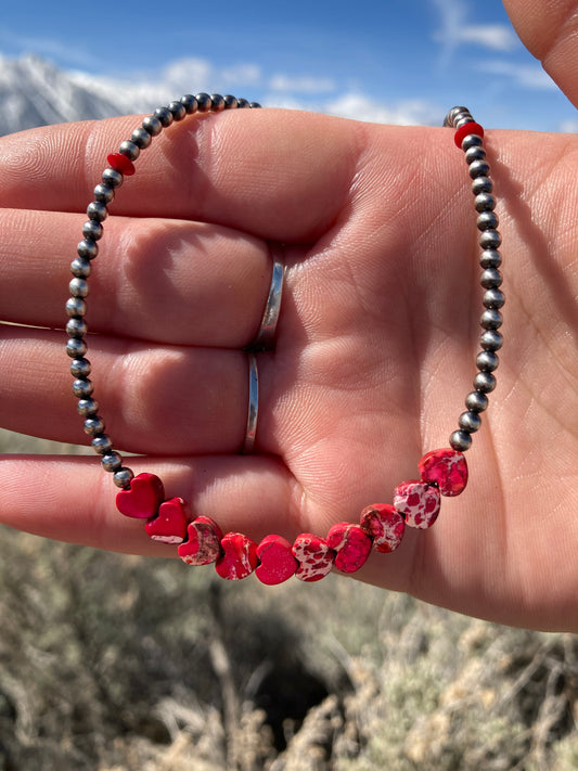 Red Mini Heart Choker Necklace