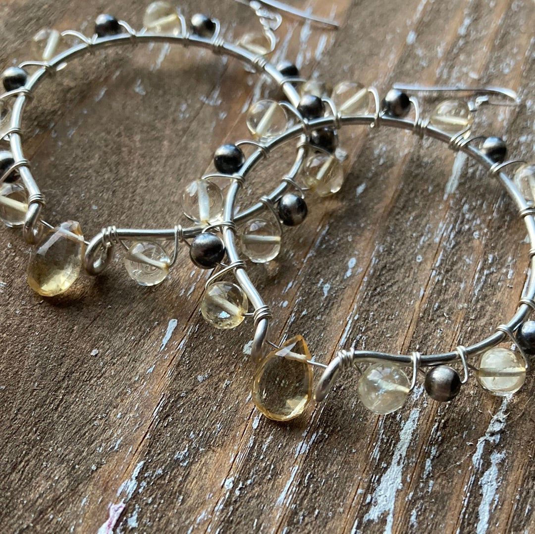 Citrine Hoops