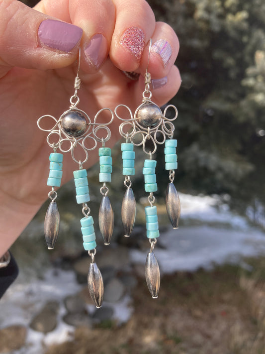 Nevada Turquoise Chandelier Earrings