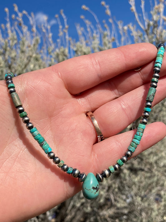 Green Turquoise Teardrop Choker