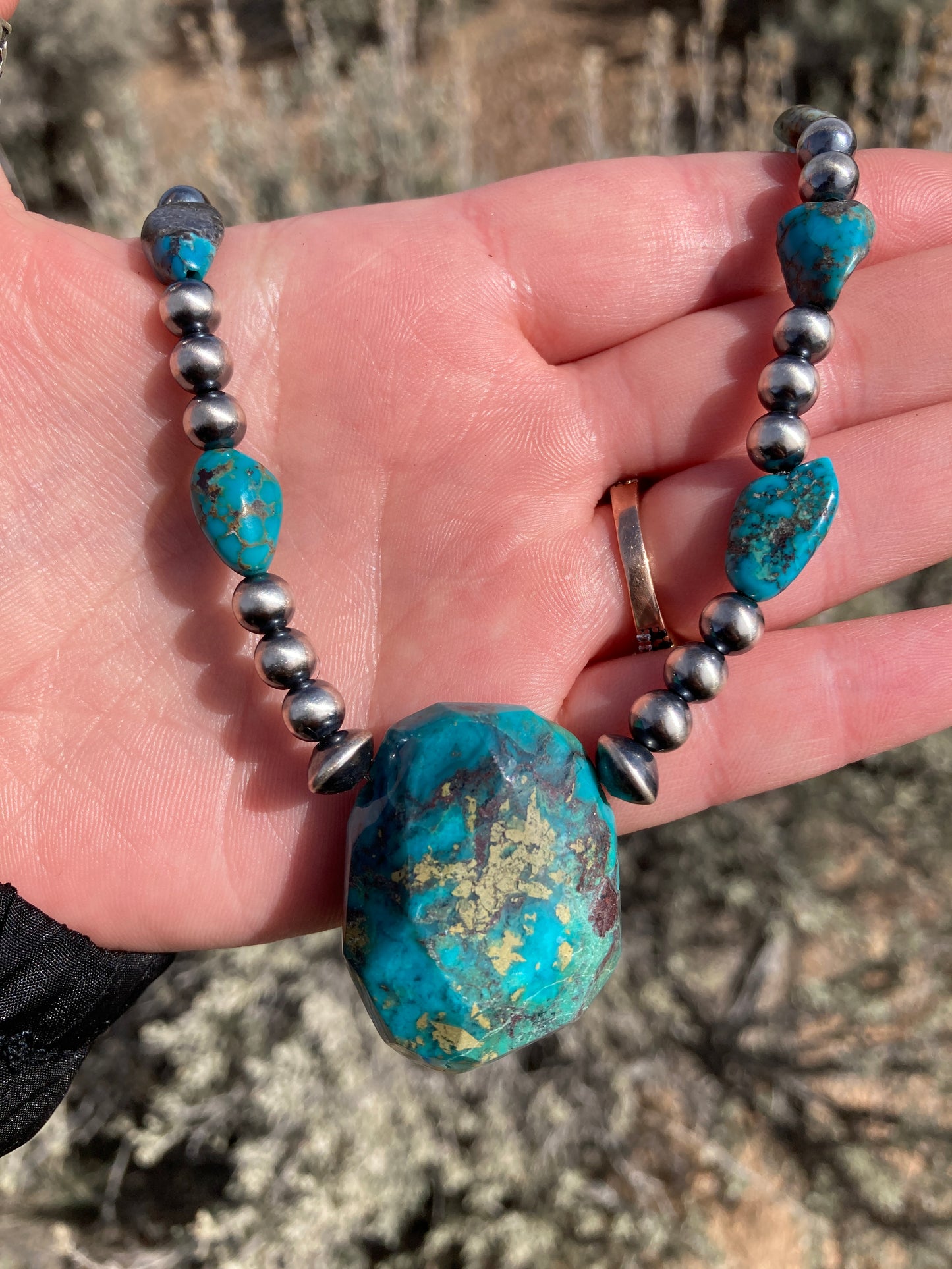 A Turquoise Chunky Nugget Necklace