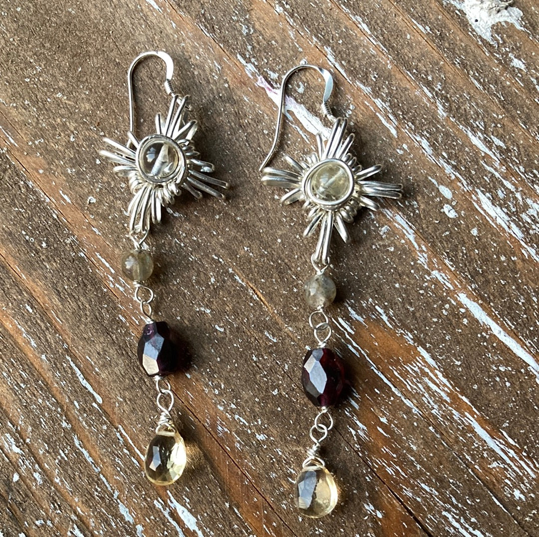 Citrine, Garnet, and Labradorite Zia Drops ☀️