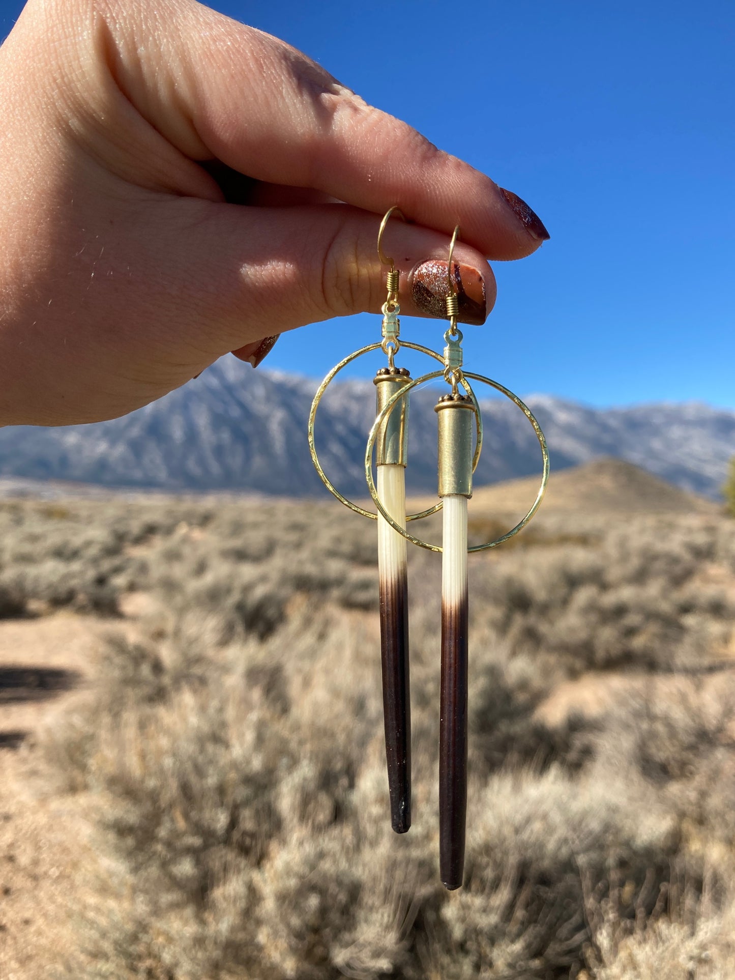 Bullet Porcupine Quill Earrings