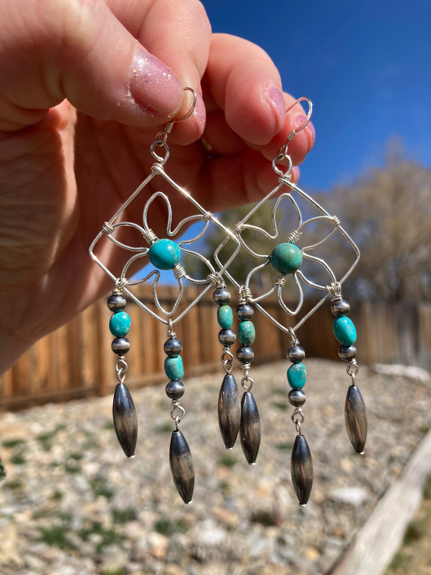 Pink Chalcedony Flower Chandelier Earrings