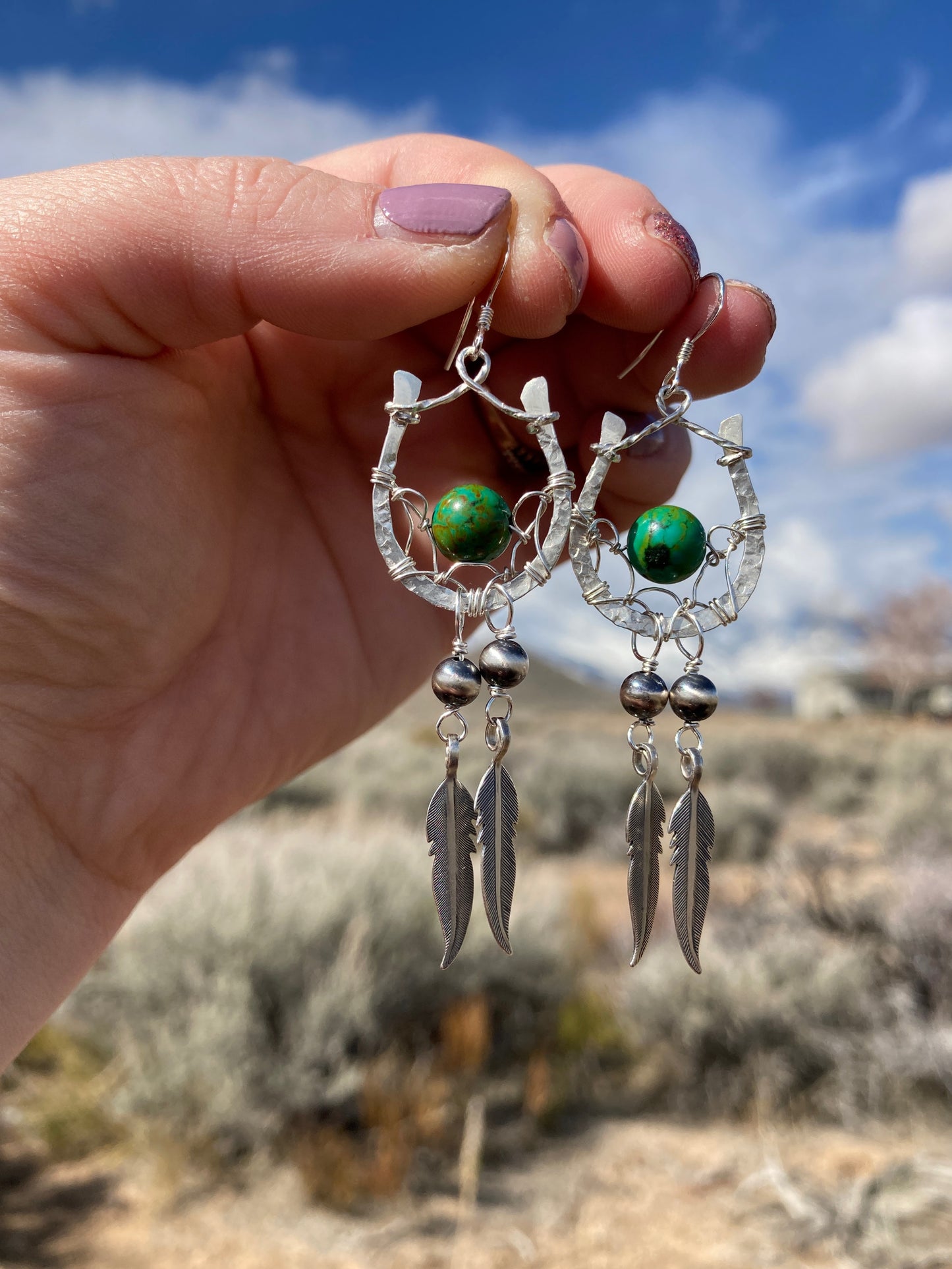 Horseshoe Dreamcatcher Earrings