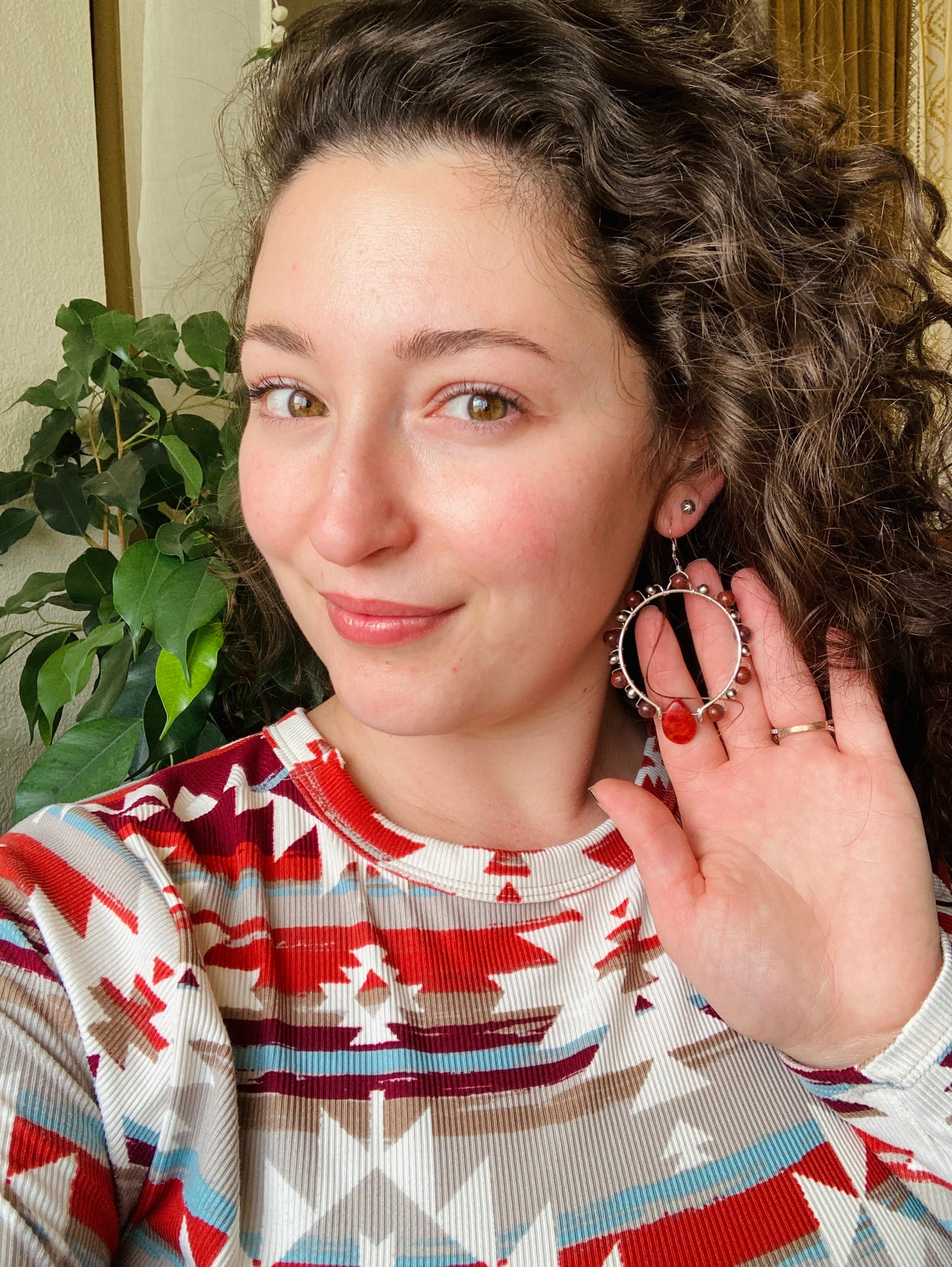 Red Coral 🪸 Navajo Hoops