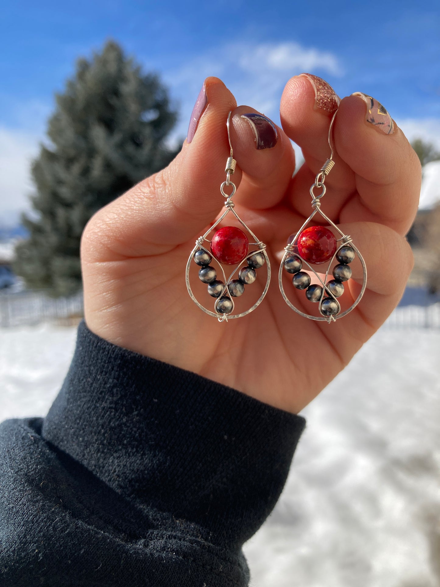 Red mini Navajo Teardrops