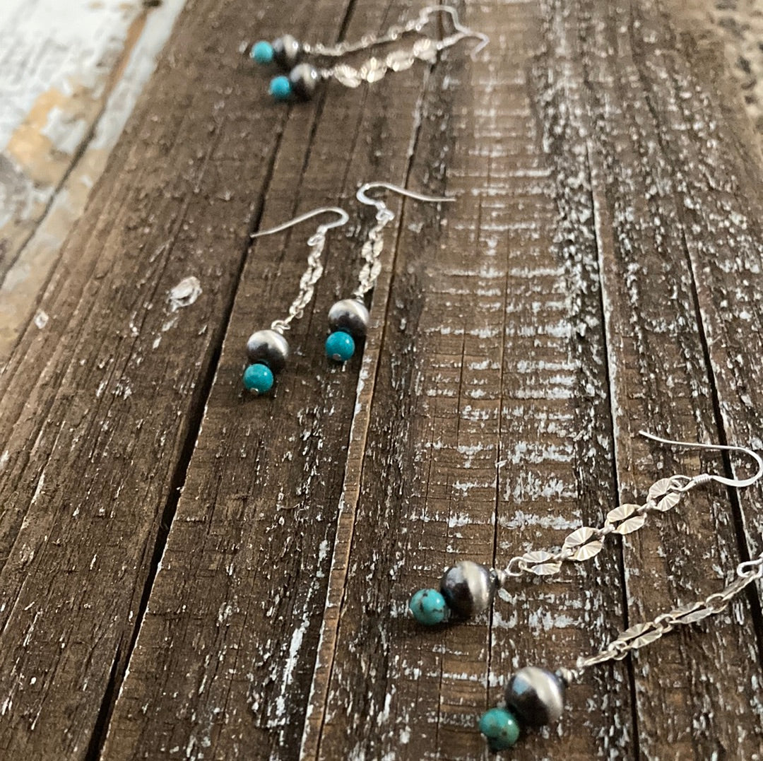 Turquoise Chain Drop Earrings