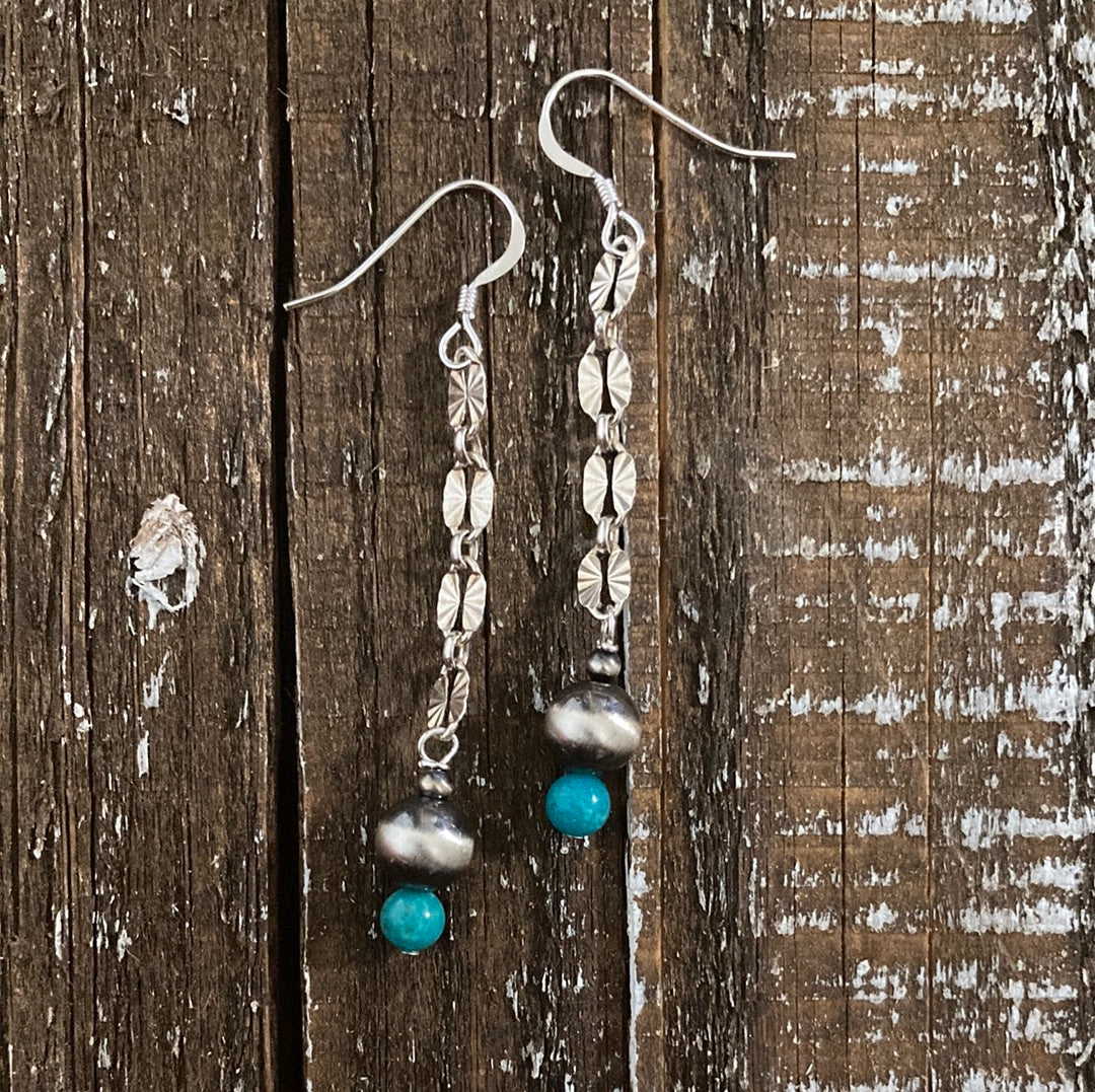 Turquoise Chain Drop Earrings