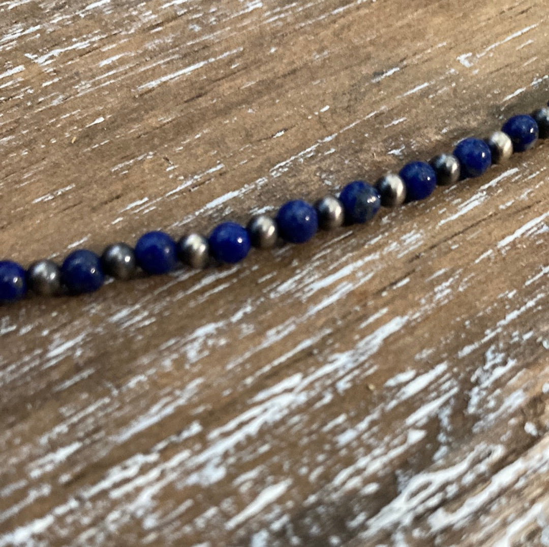 Lapis and Navajo Pearl Necklace Jelis Worx