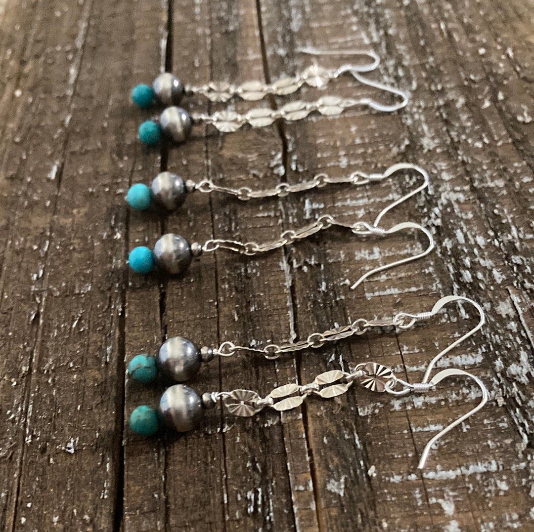 Turquoise Chain Drop Earrings