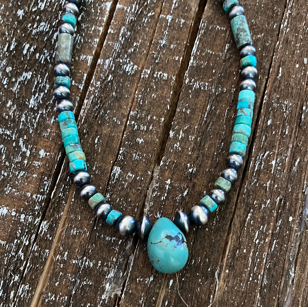 Green Turquoise Teardrop Choker