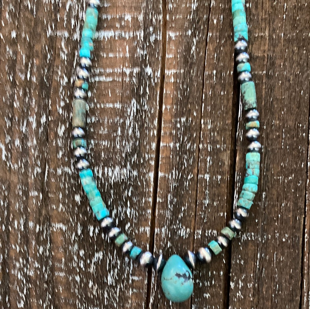 Green Turquoise Teardrop Choker