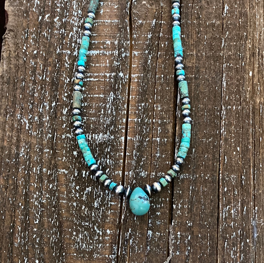 Green Turquoise Teardrop Choker