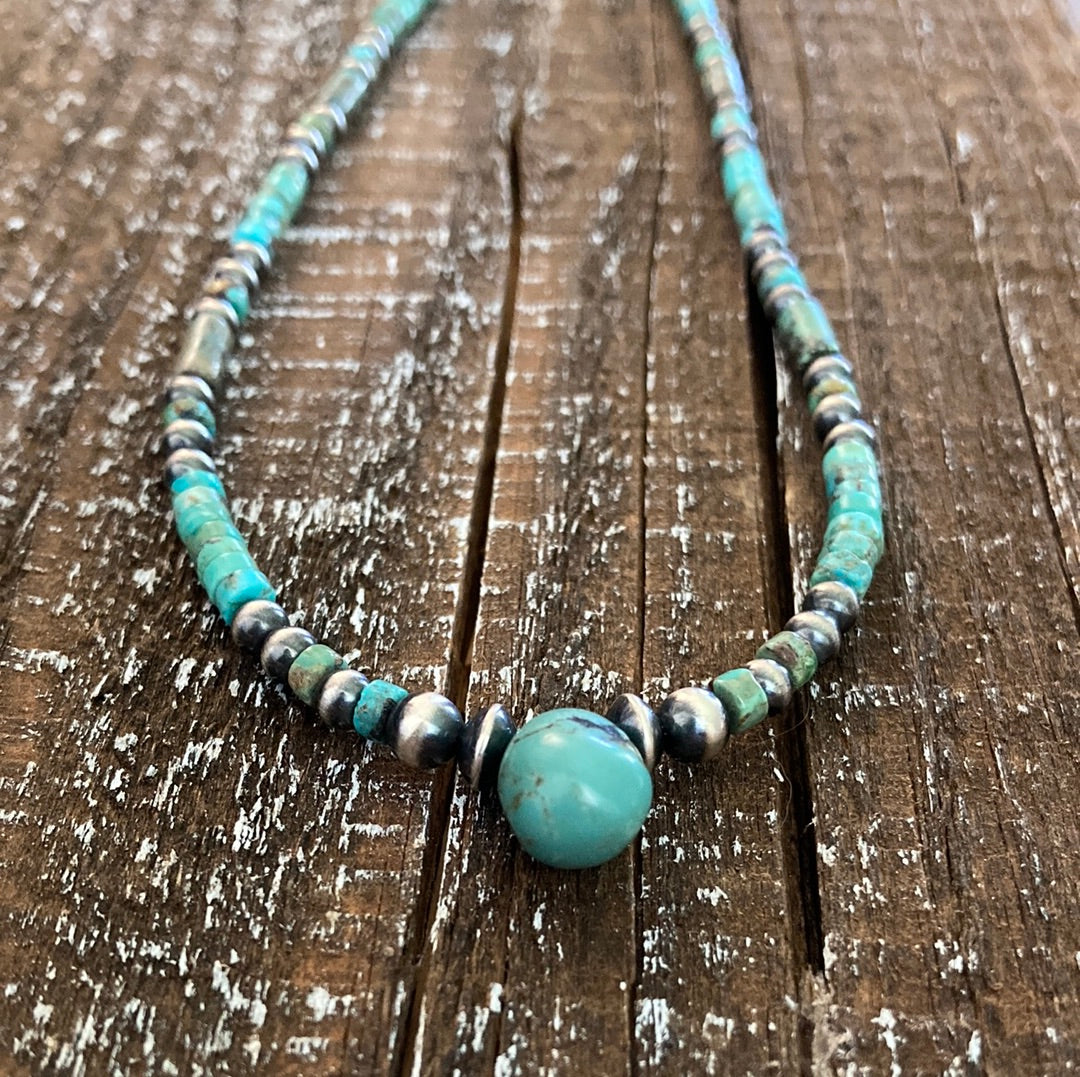 Green Turquoise Teardrop Choker