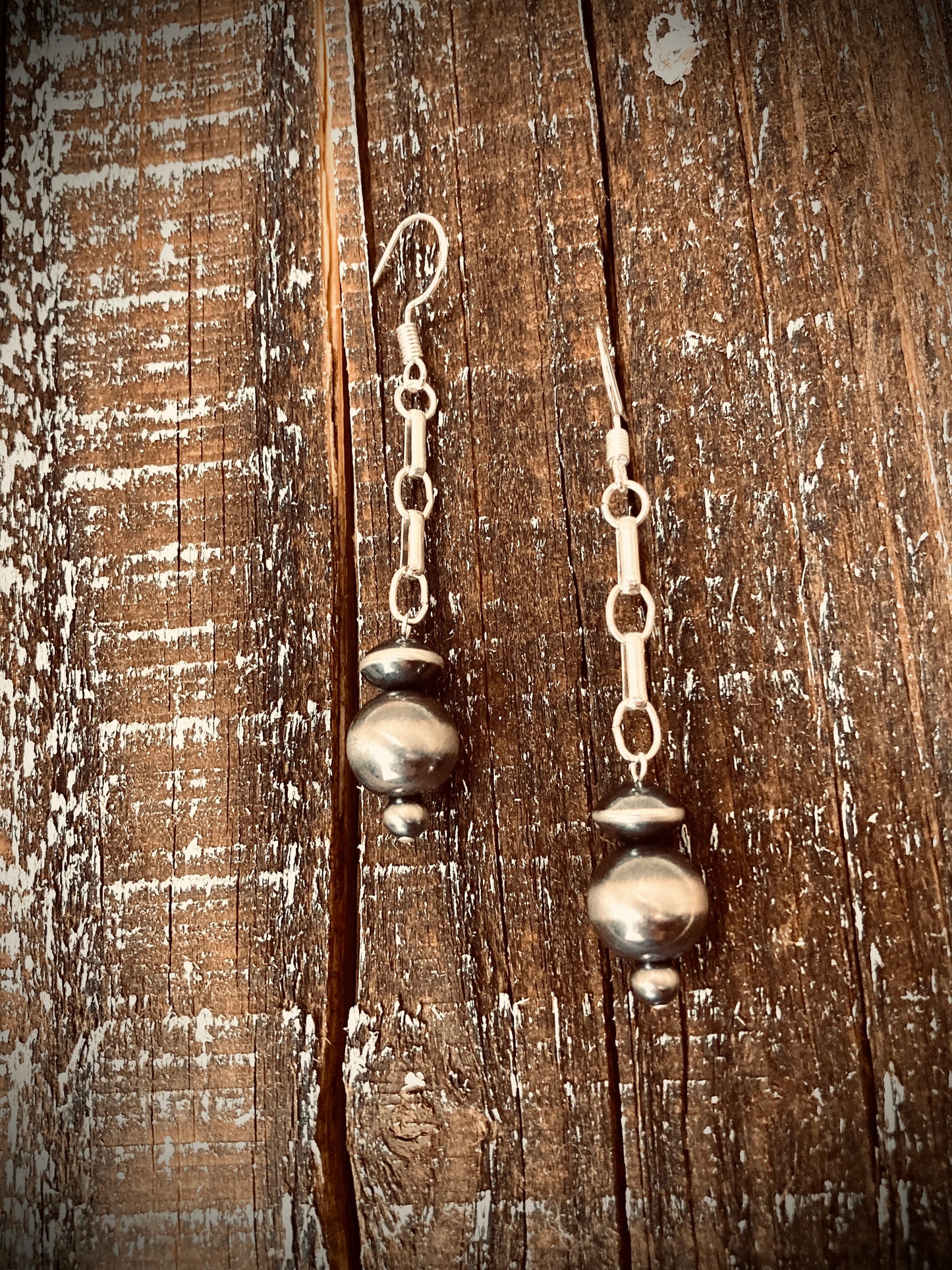 Navajo Pearl Chain Drop Earrings