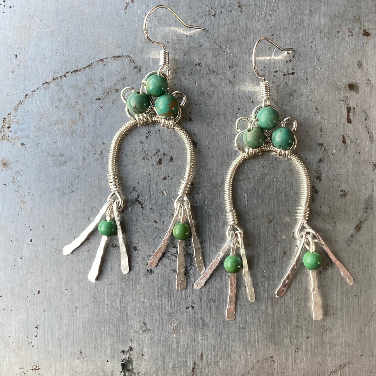 Green Turquoise Liquid Sunshine Earrings
