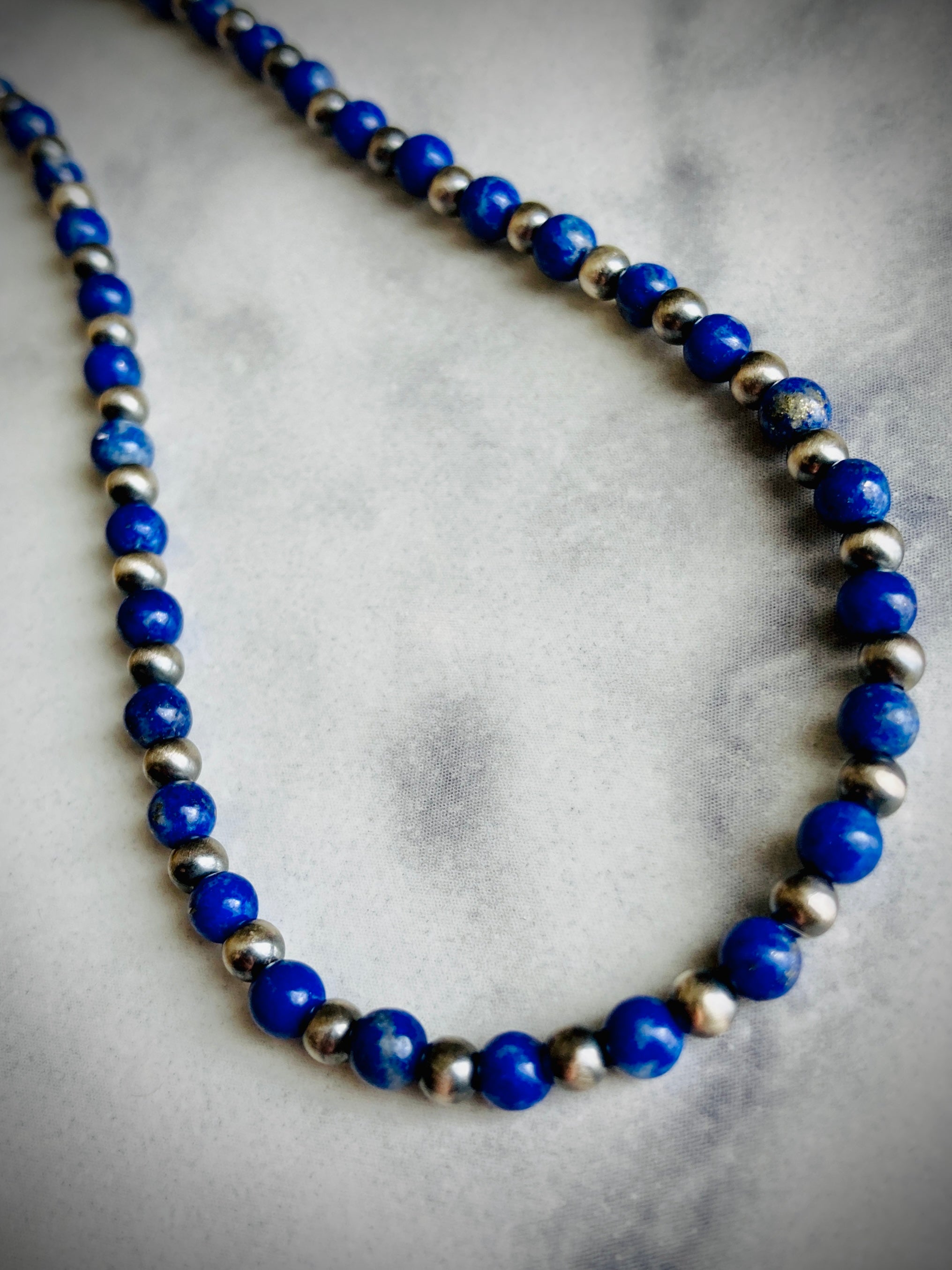 Lapis and Navajo Pearl Necklace Jelis Worx